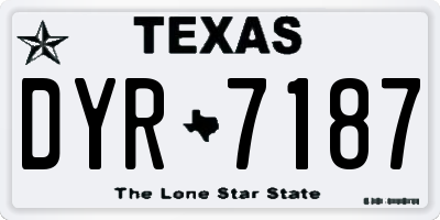 TX license plate DYR7187