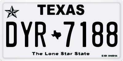 TX license plate DYR7188