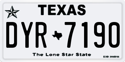 TX license plate DYR7190