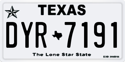 TX license plate DYR7191
