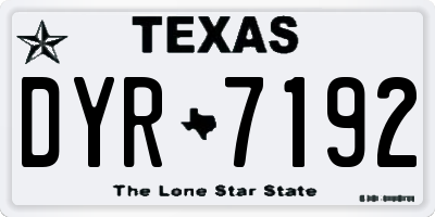 TX license plate DYR7192