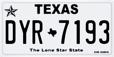 TX license plate DYR7193