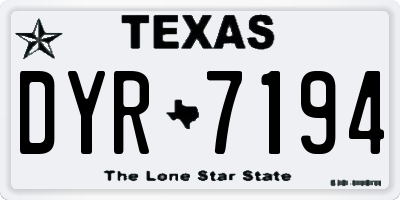 TX license plate DYR7194