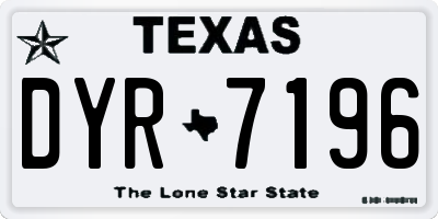 TX license plate DYR7196