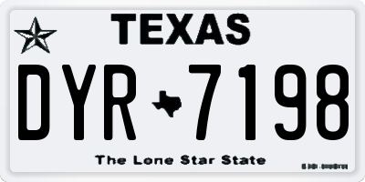 TX license plate DYR7198