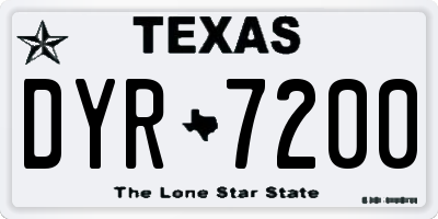 TX license plate DYR7200