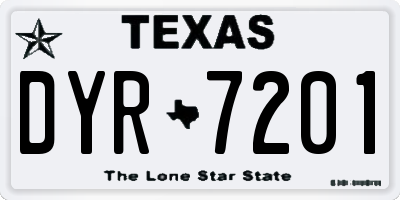 TX license plate DYR7201
