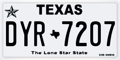 TX license plate DYR7207