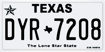 TX license plate DYR7208
