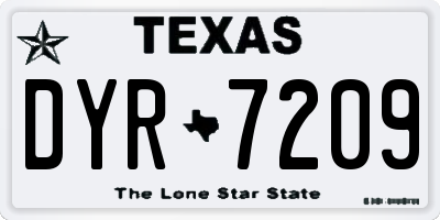 TX license plate DYR7209