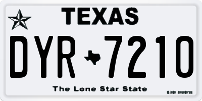 TX license plate DYR7210