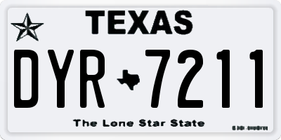 TX license plate DYR7211