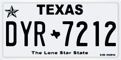 TX license plate DYR7212