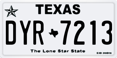 TX license plate DYR7213
