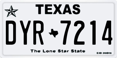 TX license plate DYR7214