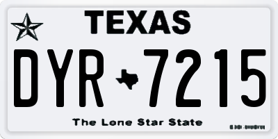 TX license plate DYR7215