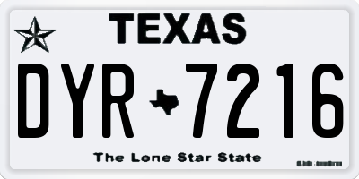 TX license plate DYR7216