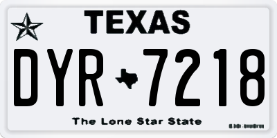 TX license plate DYR7218