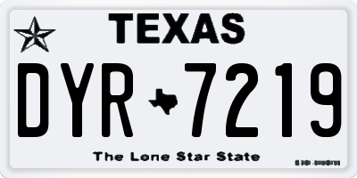 TX license plate DYR7219