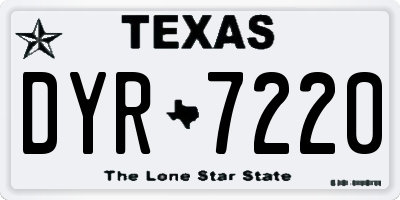 TX license plate DYR7220