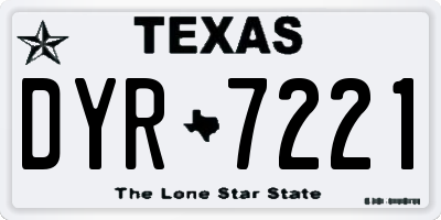 TX license plate DYR7221
