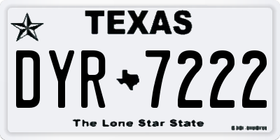 TX license plate DYR7222