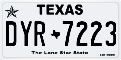 TX license plate DYR7223