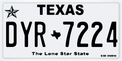 TX license plate DYR7224