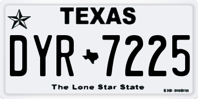 TX license plate DYR7225