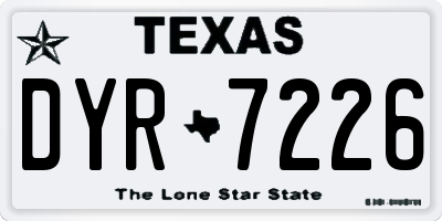 TX license plate DYR7226