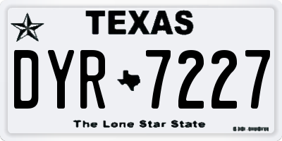 TX license plate DYR7227