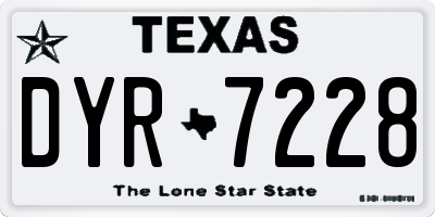 TX license plate DYR7228
