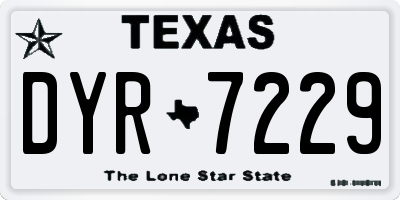 TX license plate DYR7229