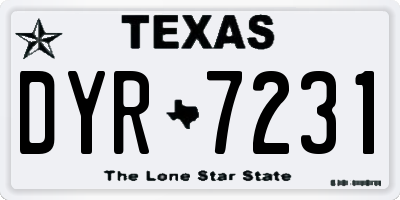 TX license plate DYR7231