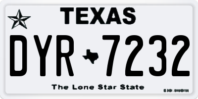 TX license plate DYR7232