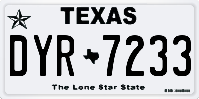 TX license plate DYR7233