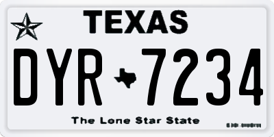 TX license plate DYR7234