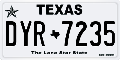 TX license plate DYR7235