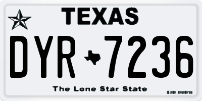 TX license plate DYR7236