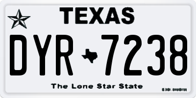 TX license plate DYR7238