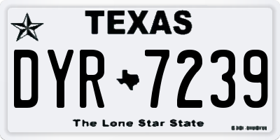 TX license plate DYR7239