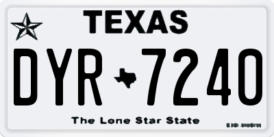 TX license plate DYR7240