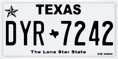TX license plate DYR7242