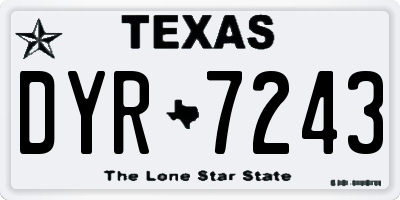 TX license plate DYR7243