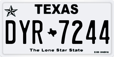 TX license plate DYR7244