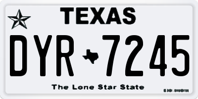 TX license plate DYR7245