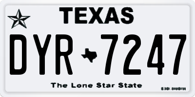 TX license plate DYR7247