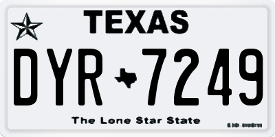 TX license plate DYR7249