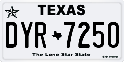 TX license plate DYR7250