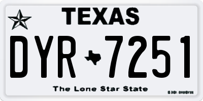 TX license plate DYR7251